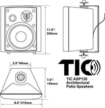 Carica l'immagine nel visualizzatore di Gallery, ASP120 - 6.5" Outdoor Weather-Resistant Patio Speakers with 70v Switch (Pair)