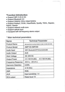 TIC AMP200 - Amplificateur Wifi (2nd gen) et Bluetooth 5.0 4x100W