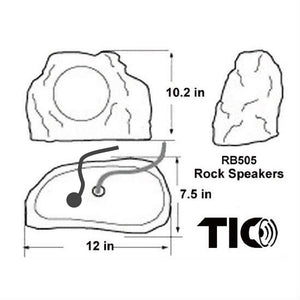 TIC RB505 - Haut-parleurs Rock à montage en surface Bluetooth5 6,5"  2x50W (paire)