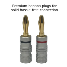 Carica l'immagine nel visualizzatore di Gallery, Premium 24K Gold Plated Copper Speaker Wire Banana Plug Connectors (12-pack / 6 pairs)