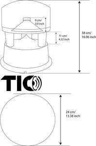TIC B03-B - Haut-parleur omnidirectionnel premium 8" 200W - noir