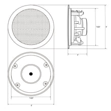 Cargar imagen en el visor de la galería, TIC C802  Ceiling Speakers with 8ohm/70v Switch 6.5&quot; 80W (Pair)