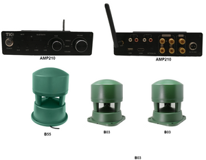 TIC AMP210 Wifi (2da generación) Amplificador de 2.1 canales + Subwoofer B55 + Paquete de 2 altavoces Omni B03