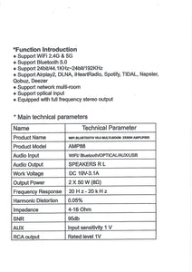 TIC AMP99 - Wifi (2nd gen) Bluetooth 5.0 amplifier 2x50W