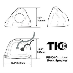 TIC RB506 - Altavoz Rock Bluetooth5 para montaje en superficie de 8"  2x50W