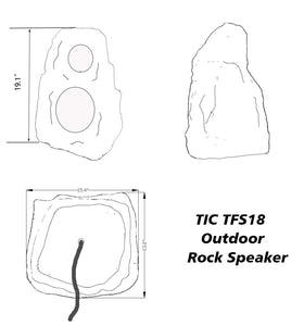outdoor rock speaker size